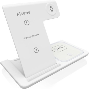 ASCH-15W3WC044W AISENS CARICABBATTERIE WIRELESS USB -C3 IN 1DA 15WPER CELLULARE APPLE COLORE BIANCO