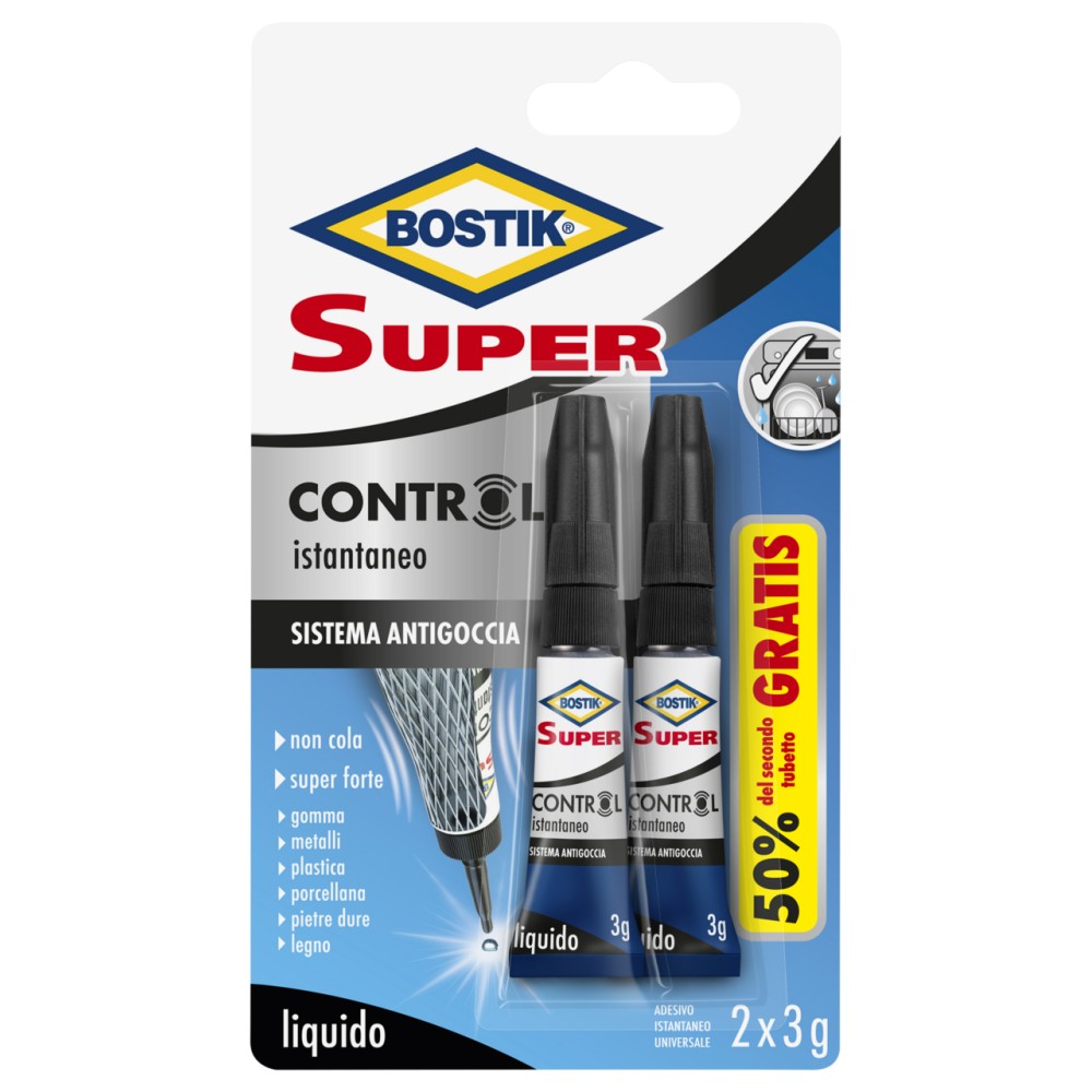 BOSTIK SUPER CONTROL ISTANTANEO BLISTER 3 GRAMMI SINGOLO