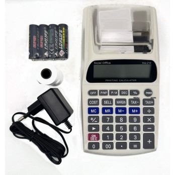 CALCOLATRICE ROYAL OFFICE FMS 210 PORTATILE SCRIVENTE 12 CIFRE NERO