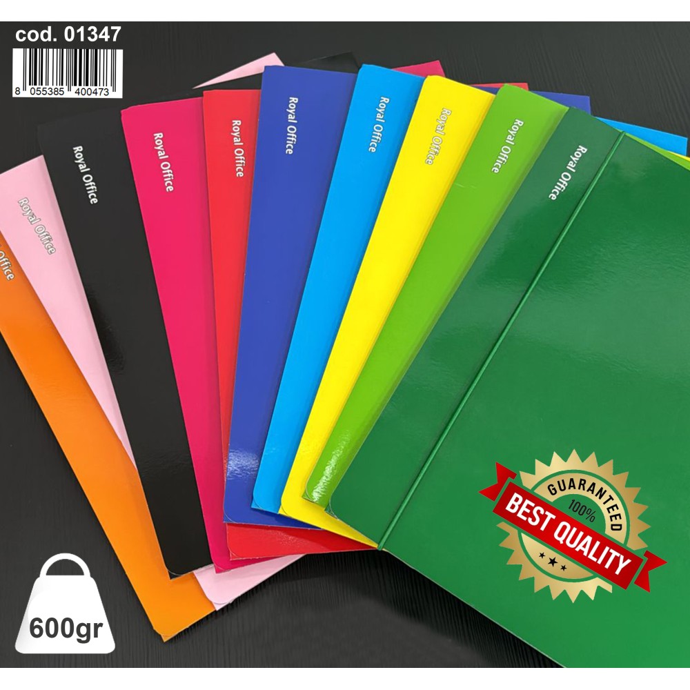 CARTELLE A4 CON ELASTICO COLORI ASSORTITI 600gr