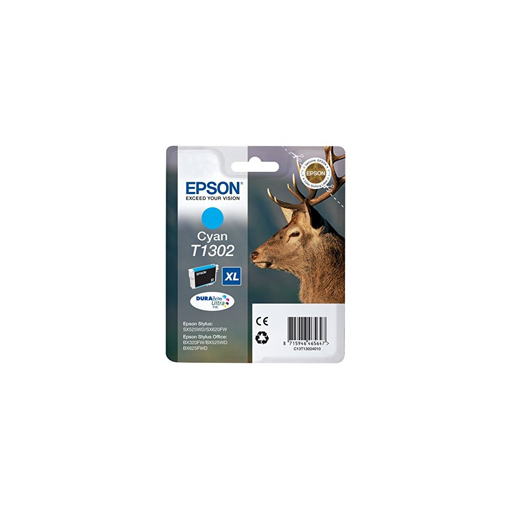 CARTUCCIA EPSON T1302 CYAN ORIGINALE 10,1ML C13T13024012