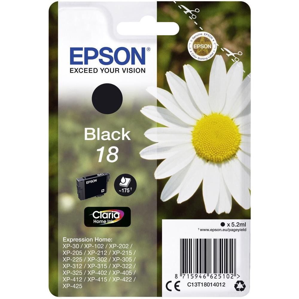 CARTUCCIA EPSON T1801 NERO C13T18014012 ORIGINALE