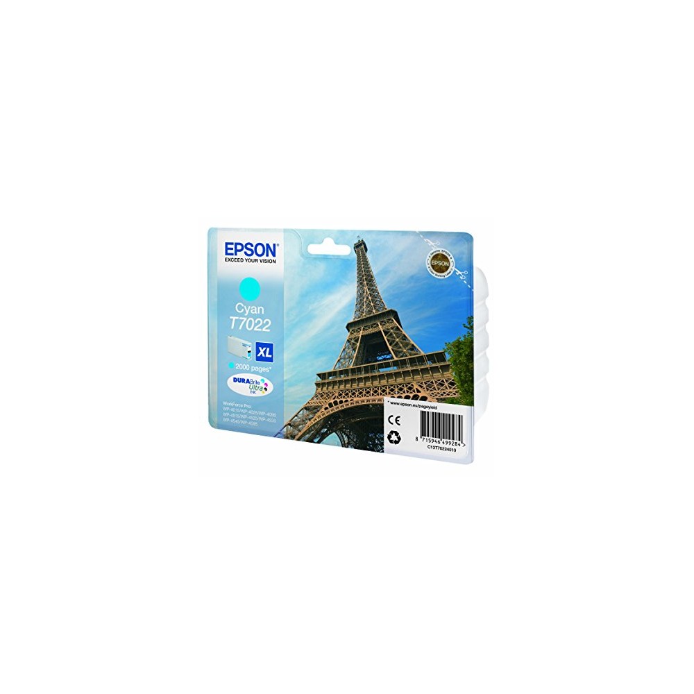 CARTUCCIA EPSON T7022 XL CYAN 2000COPIE ORIGINALE