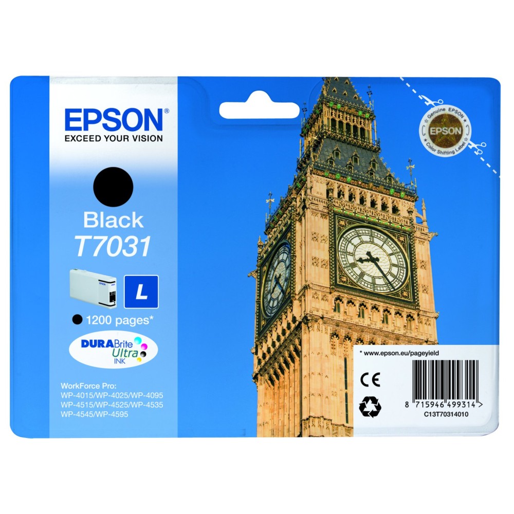 CARTUCCIA EPSON T7031 1200Copie NERO ORIGINALE