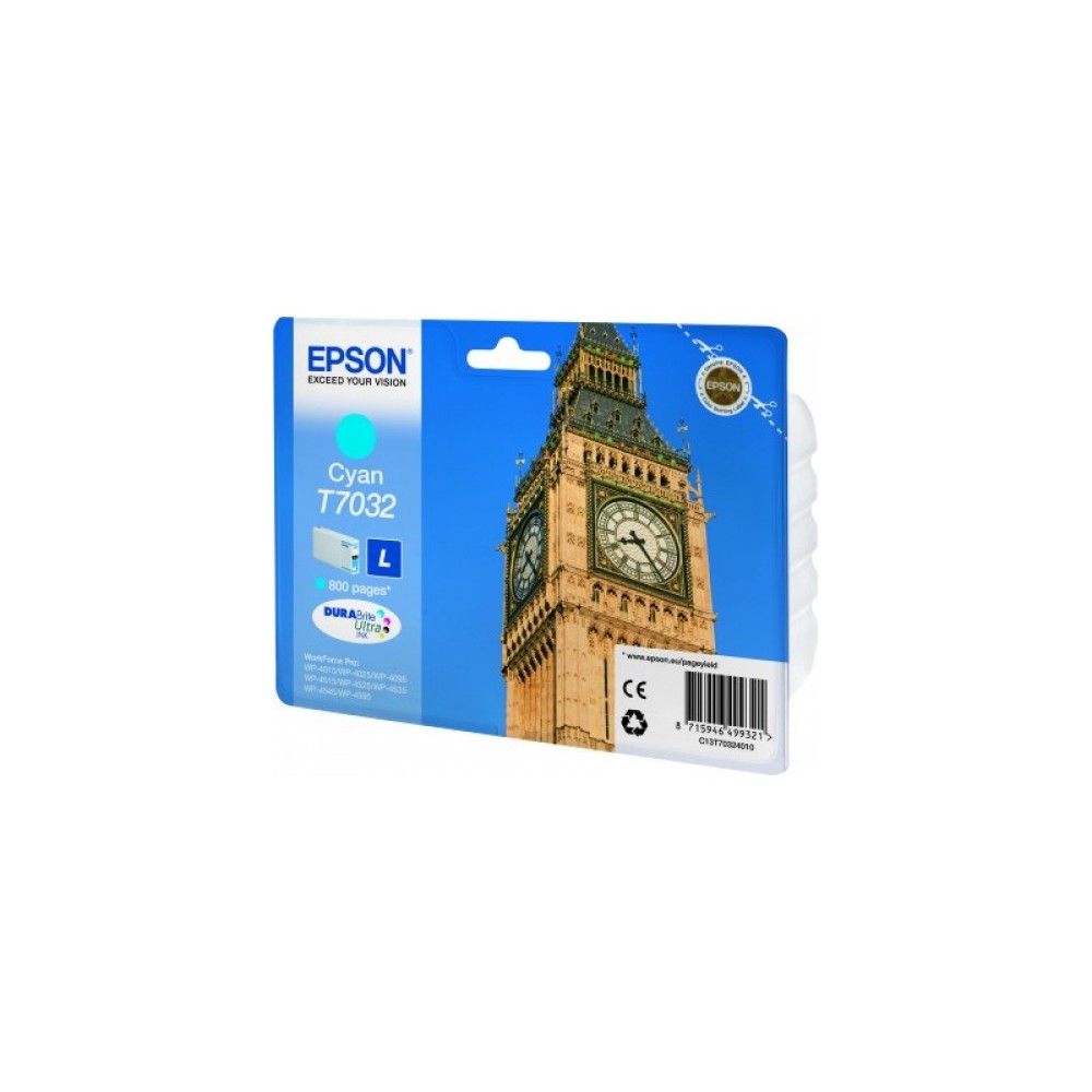 CARTUCCIA EPSON T7032 800Copie Cyan ORIGINALE