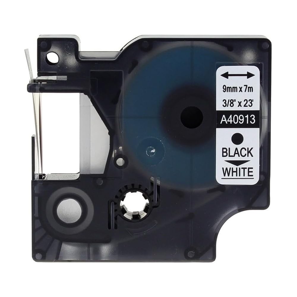 CASSETTA NASTRO D40913 9mmX7m NERO SU BIANCO S0720680 COMPATIBILE PER DYMO-500TS Eletronic labelling ETICHETTE 40913