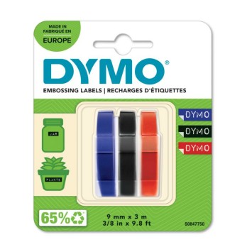 ETICHETTE LABEL PER DYMO KIT 3PZ NERO-BLU-ROSSO S0847750 3,3 9MM TAPE EU