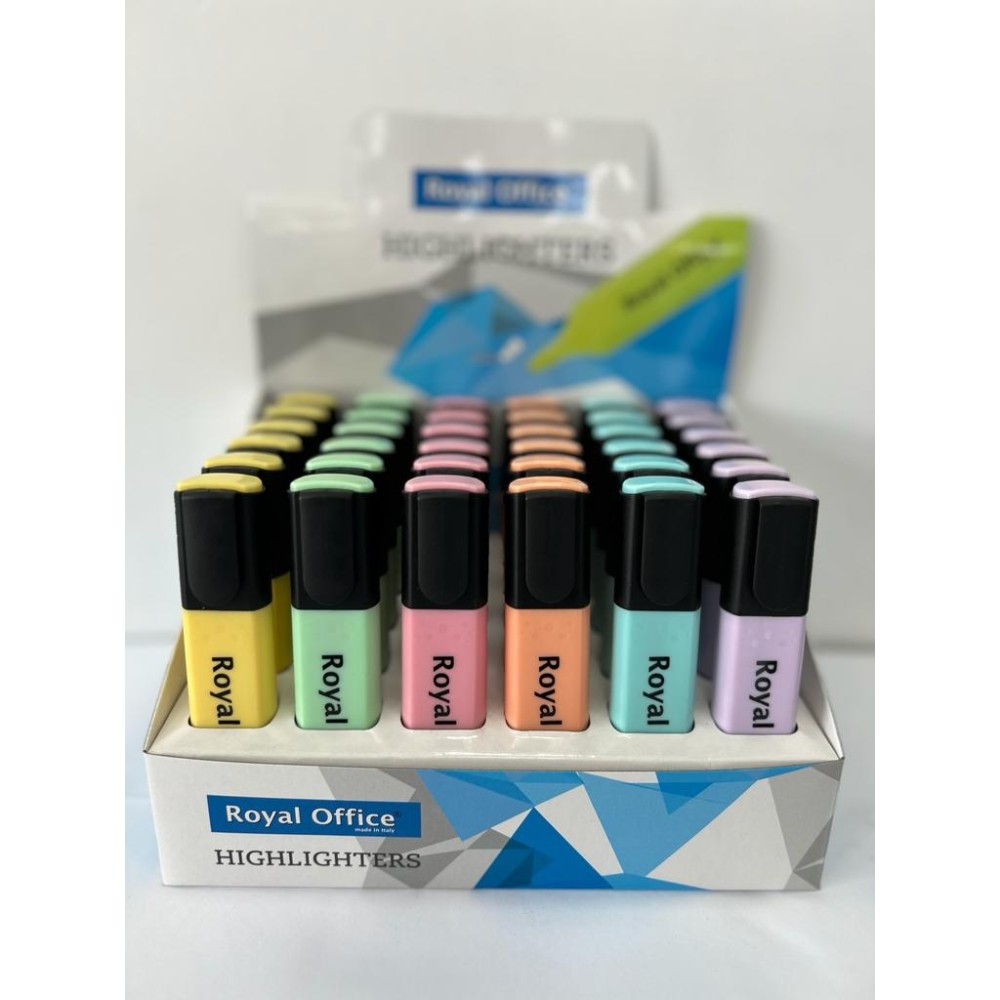 EVIDENZIATORi ROYAL OFFICE 6 COLORI ASSORTITI PASTEL SET DA 36