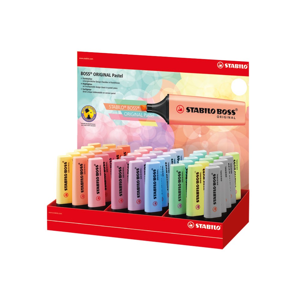 EVIDENZIATORI STABILO BOSS CONFEZIONE 45 PZ COLORI ASSORTITI PASTEL 70-45-4