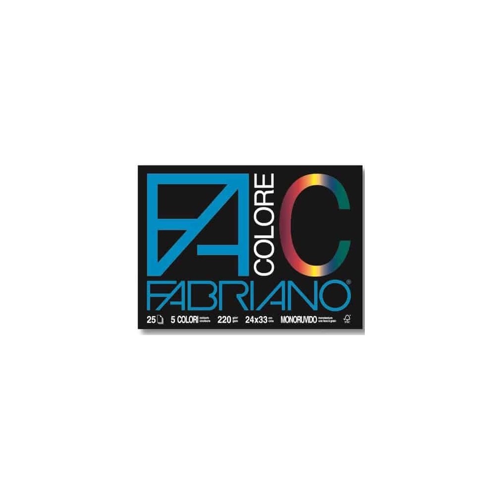 FABRIANO BLOCCO 24X33 COLOR 220 GR 25 FG 5 COLORI