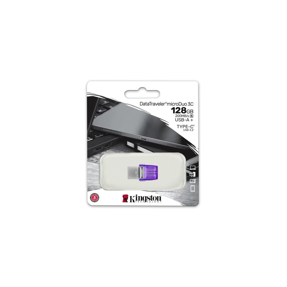 KINGSTON DTDUO3CG3 128GB USB microDuo 3C 200MB/s dual USB-A + USB-C Tassa siae inclusa