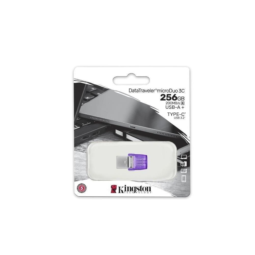 KINGSTON DTDUO3CG3 256GB USB microDuo 3C 200MB/s dual USB-A + USB-C Tassa siae inclusa