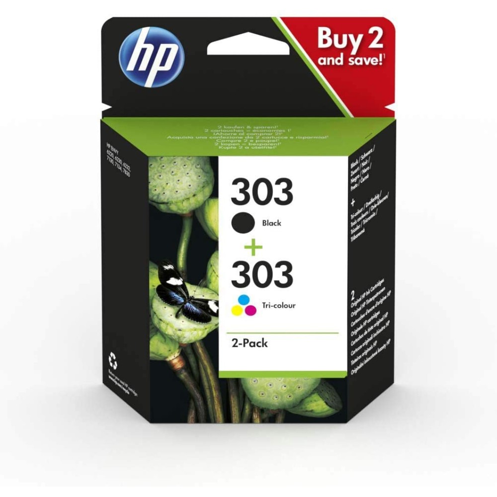 MULTIPACK HP 303 BLACK E COLOR  3YM92AE ORIGINALE