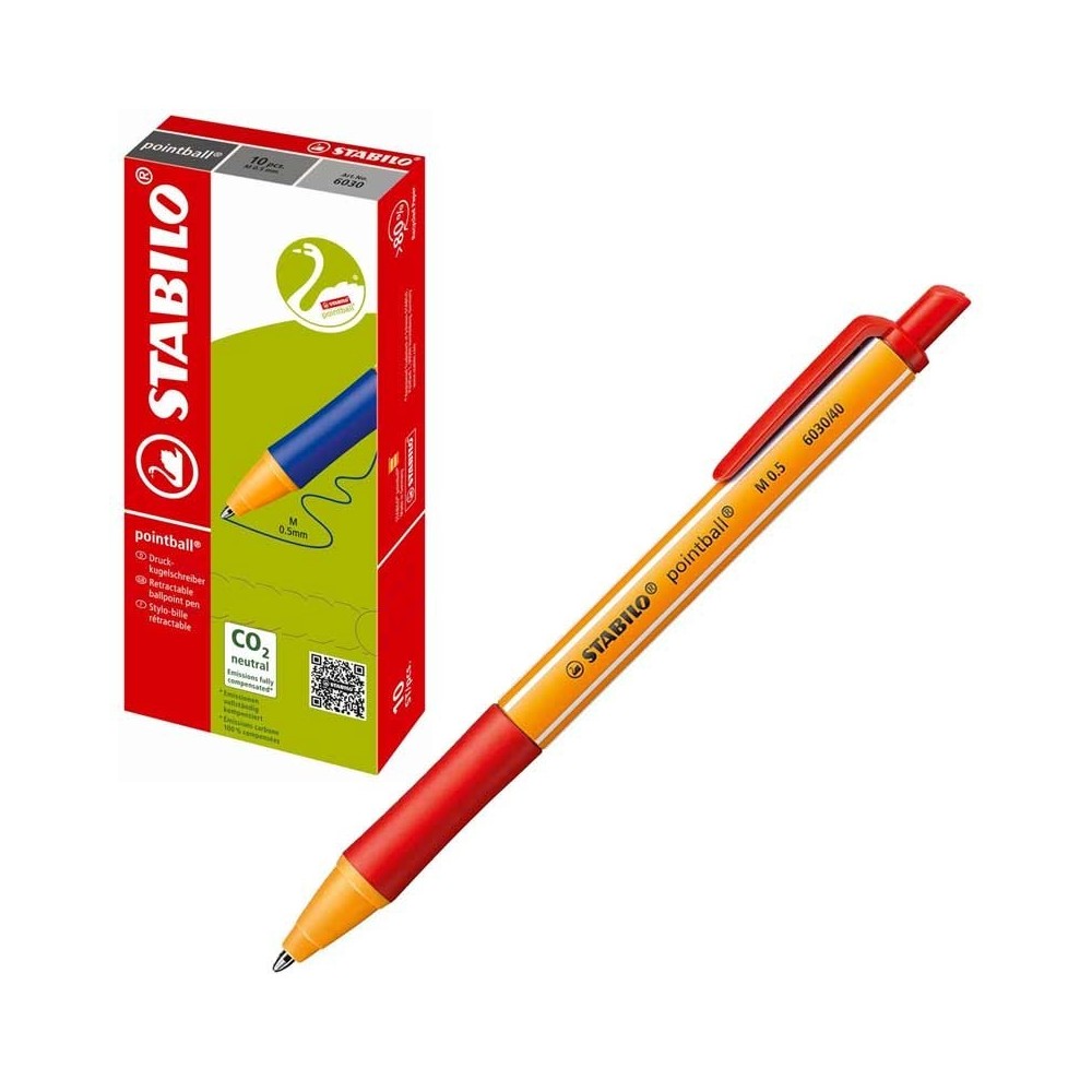 PENNE A SFERA POINTBALL STABILO ROSSE 6030/40