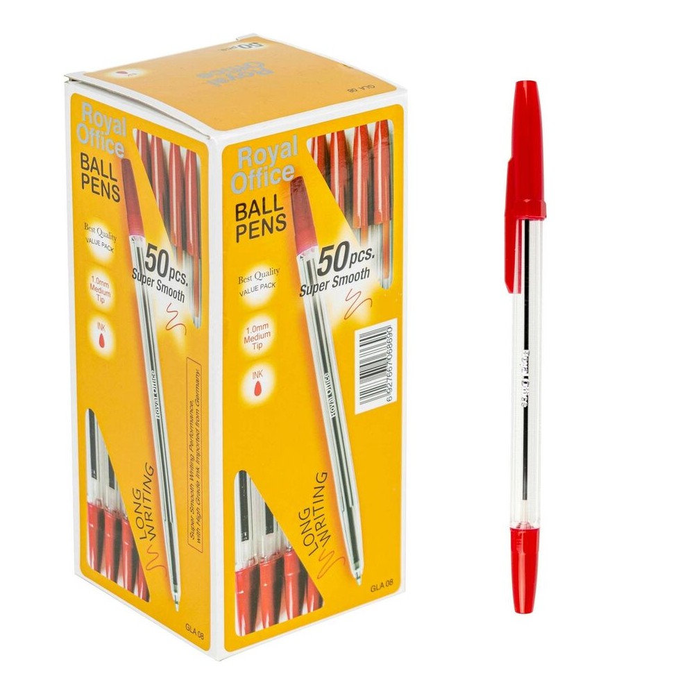 PENNE SFERA ROYAL OFFICE 1.0M CONF. 50PZ ROSSE