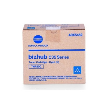 TONER KONIKA MINOLTA A0X5452 TNP22C CYANO 6000COPIE ORIGINALE