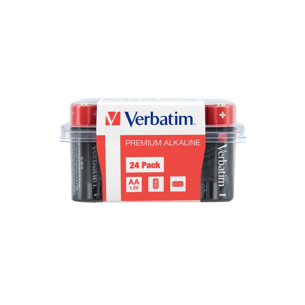 VERBATIM ALKALINE BATTERY AA  24 PACK (BOX) 49505