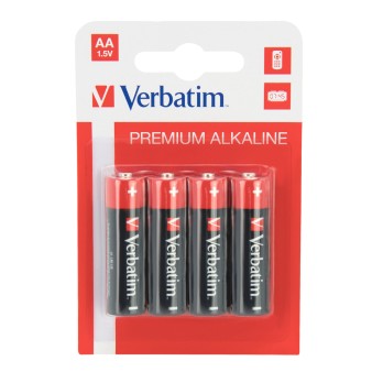 VERBATIM ALKALINE BATTERY AA 4 PACK (HANGCARD) 49921