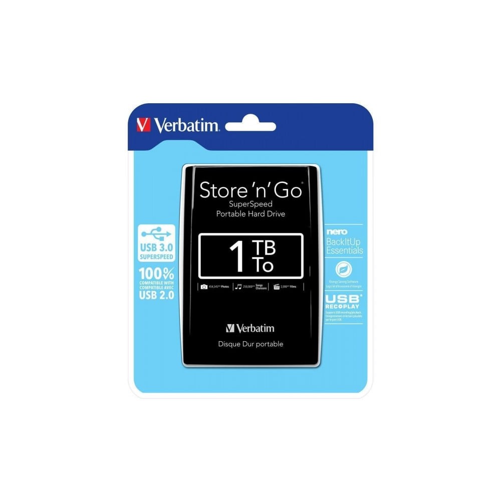 VERBATIM HDD USB Store 'n' Go 1TB BLACK 53663