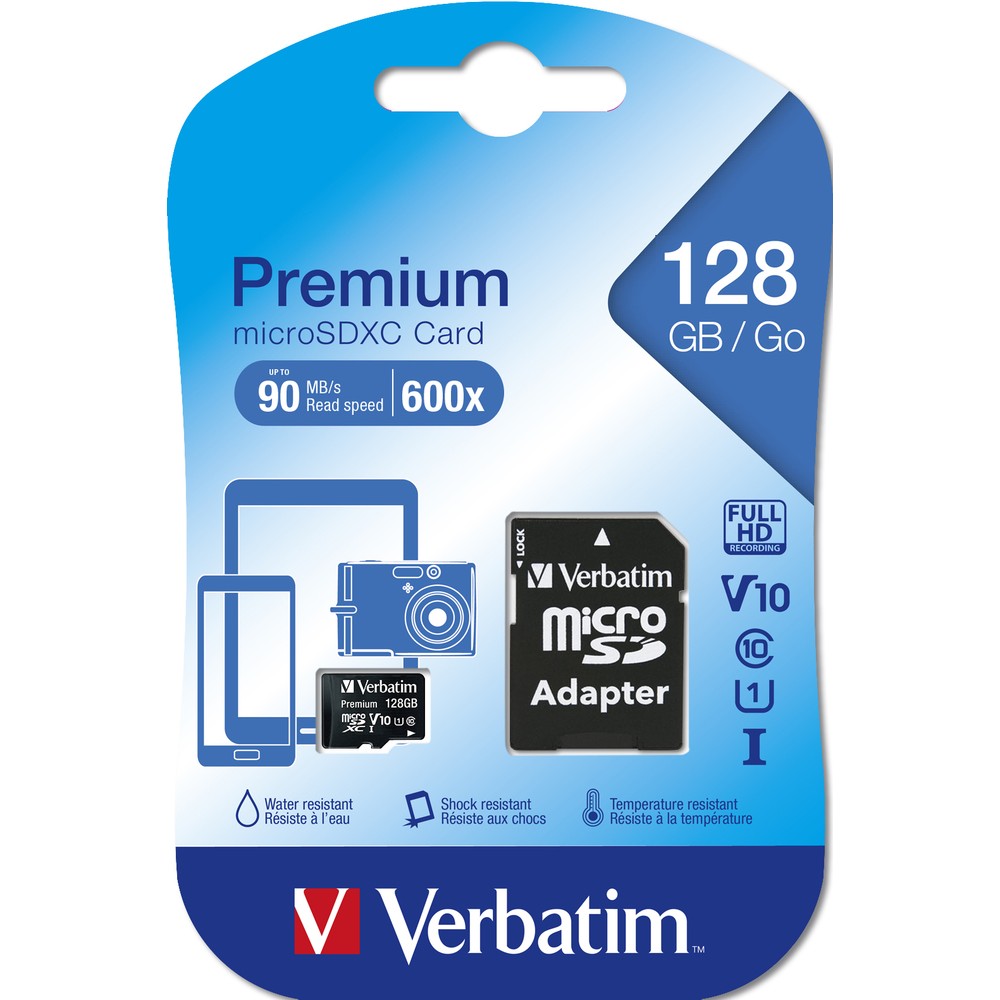 VERBATIM MICRO SD MEMORY CARD SDHC PREMIUM   128 GB 44085