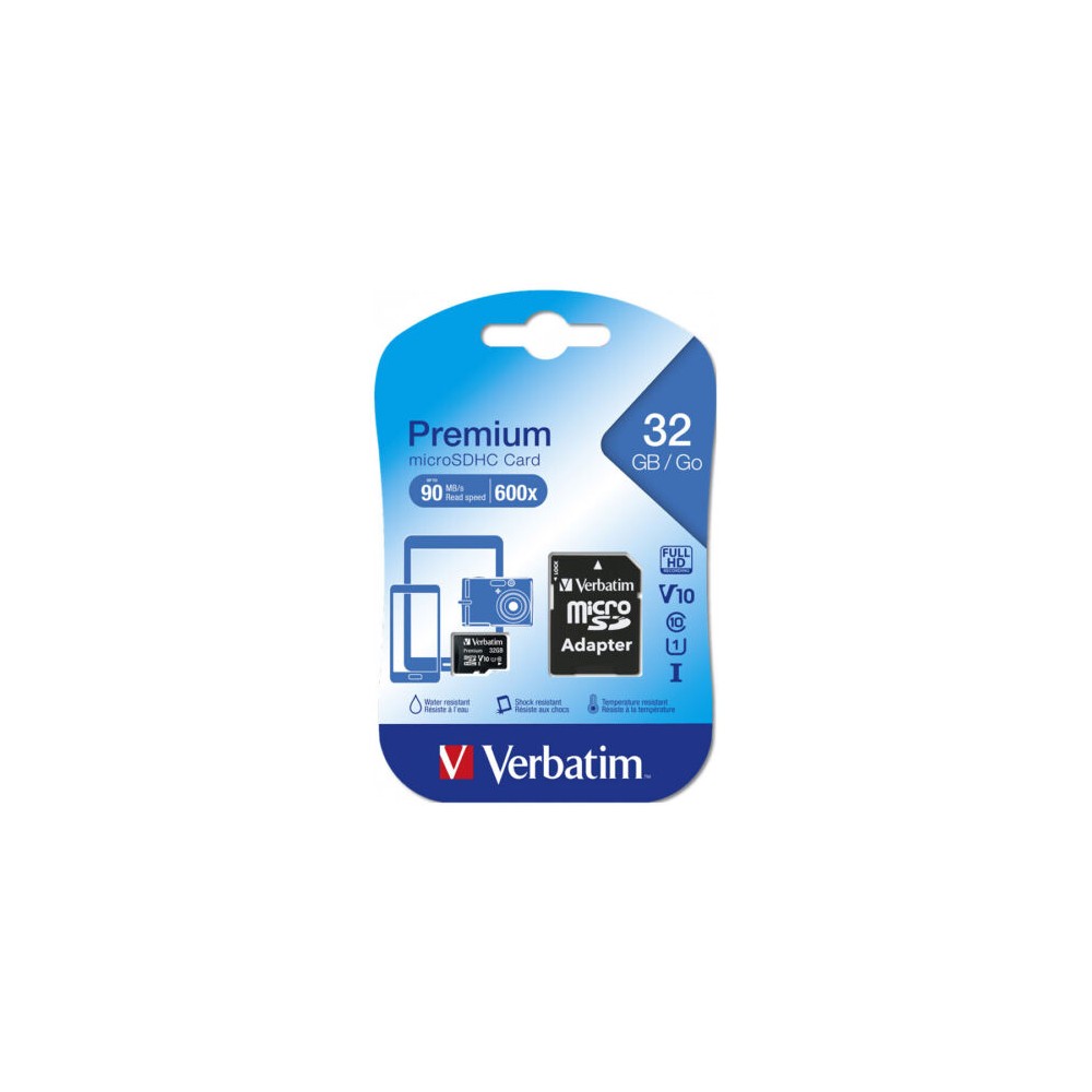 VERBATIM MICRO SD MEMORY CARD SDHC PREMIUM 32 GB 44083