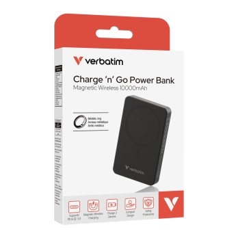 VERBATIM Power Bank Magnetic Wireless 10000mAh Black 32227