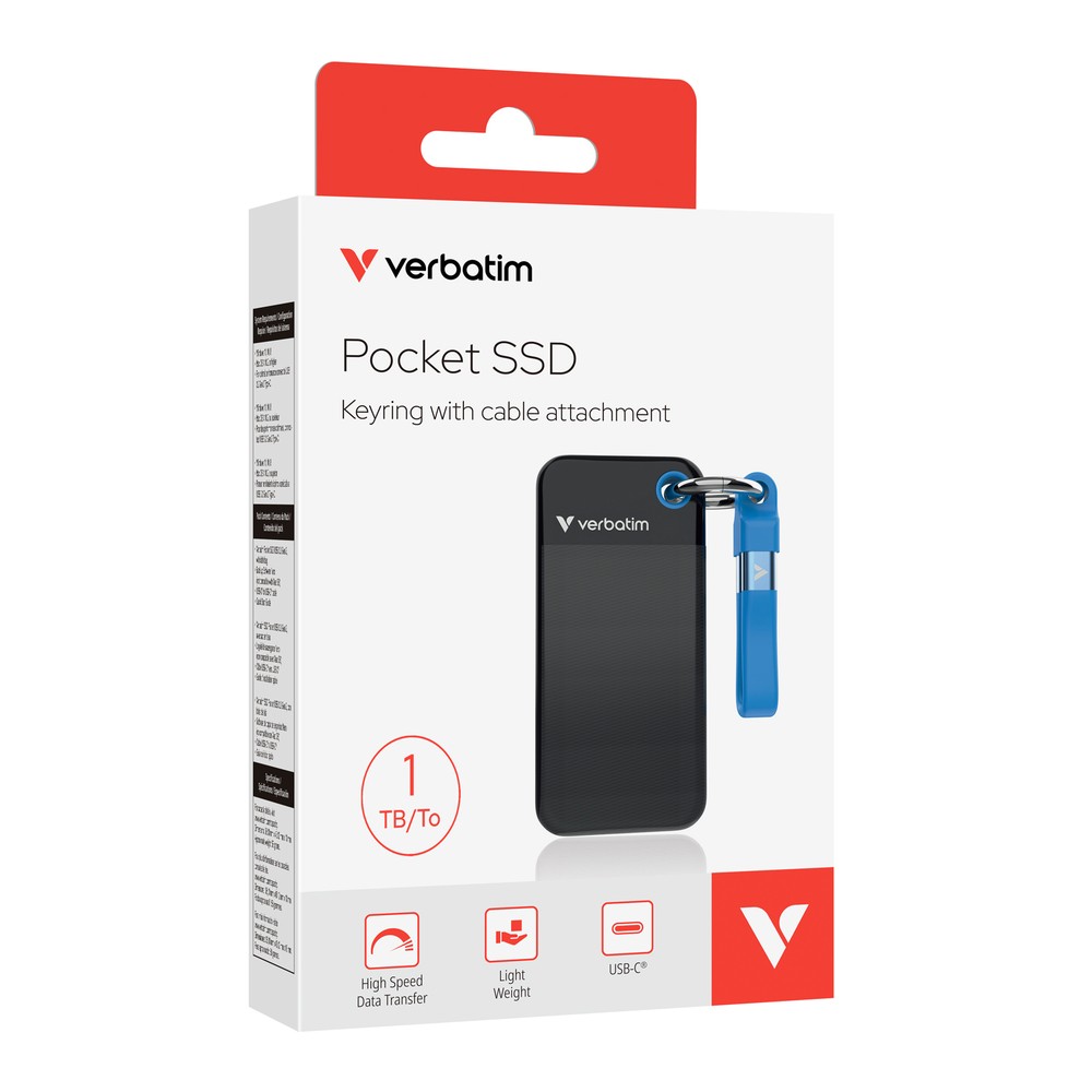 VERBATIM SSD PocketSSD SNG USB 3,2 1T Gen2 Cod. 32191 BLK BLU