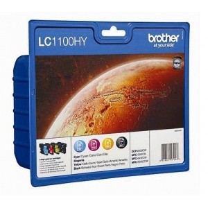 CARTUCCIA BROTHER LC1100VALBPDR LC1100HY MULTIPACK 4 COLORI ORIGINALE