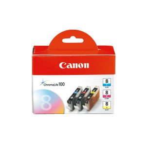 CARTUCCIA CANON CLI 8 MULTIPACK 3 COLORI C M Y 0621B029 ORIGINALE
