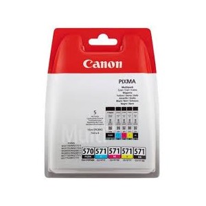 CARTUCCIA CANON PGI 570 CLI 571 MULTIPACK 5 CARTUCCE  BK C M Y ORIGINALE 0372C004