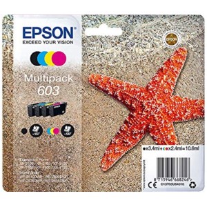 CARTUCCIA MULTIPACK EPSON 603 C13T03U64010 BK/C/M/Y ORIGINALE