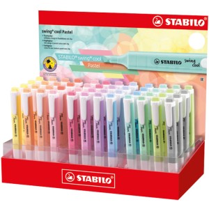 EVIDENZIATORI STABILO SWING COOL ESPOSITORE 48 PZ COLORI ASSORTITI PASTEL 275/48-8-2