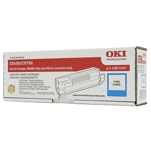 TONER OKI 43872307 CYAN C5650 C5750 ORIGINALE 2000 COPIE