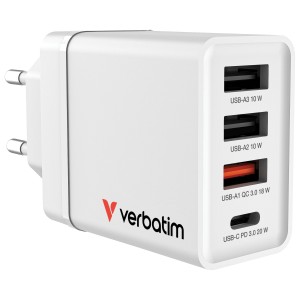 VERBATIM 49701 USB Charger 30W Whte T.-Code: 85366990 EAN Code 0023942497011