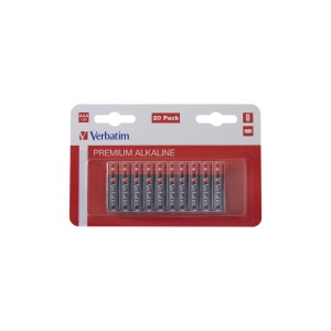 VERBATIM ALKALINE BATTERY AAA 20 PACK (HANGCARD) 49876