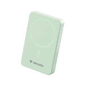 VERBATIM Charge 'n' Go Essential Magnetic Wireless Charging Power Bank 10000 mAh – Green 32228 T.-Code: 85076000 EAN Code 002394