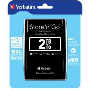 VERBATIM HDD 2TB COD 53177  USB 2TB COLORE BLACK